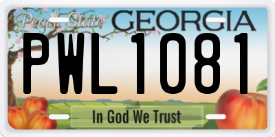GA license plate PWL1081