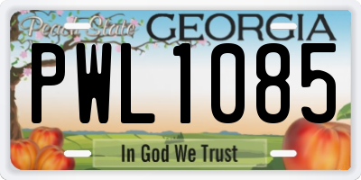 GA license plate PWL1085