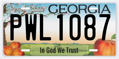GA license plate PWL1087