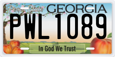 GA license plate PWL1089