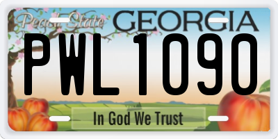 GA license plate PWL1090