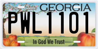GA license plate PWL1101