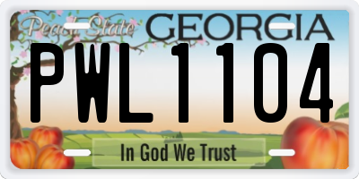GA license plate PWL1104