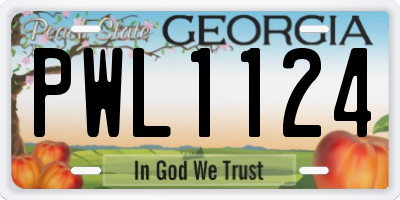 GA license plate PWL1124