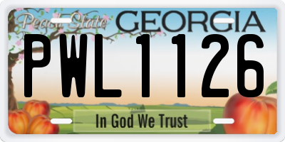 GA license plate PWL1126