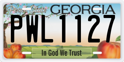 GA license plate PWL1127