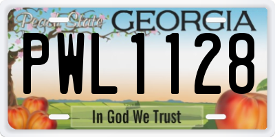 GA license plate PWL1128