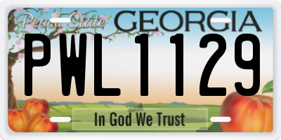 GA license plate PWL1129