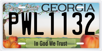 GA license plate PWL1132