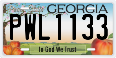 GA license plate PWL1133