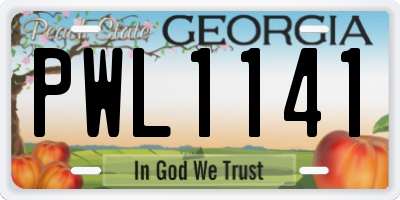 GA license plate PWL1141