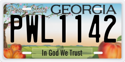 GA license plate PWL1142