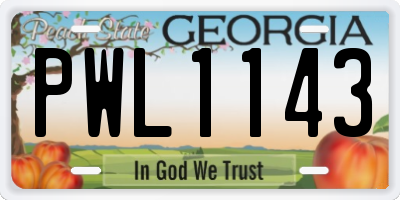 GA license plate PWL1143