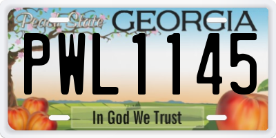 GA license plate PWL1145