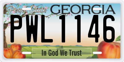 GA license plate PWL1146