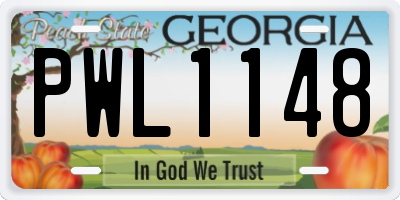 GA license plate PWL1148