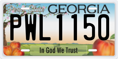 GA license plate PWL1150