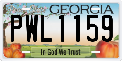 GA license plate PWL1159