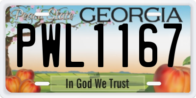 GA license plate PWL1167