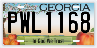 GA license plate PWL1168