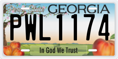 GA license plate PWL1174