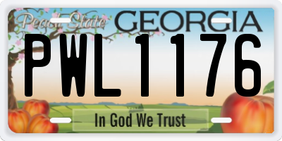 GA license plate PWL1176