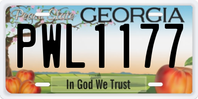 GA license plate PWL1177