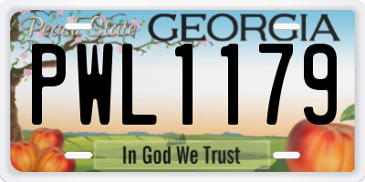 GA license plate PWL1179