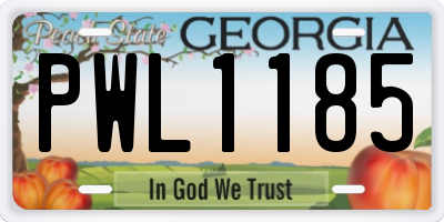 GA license plate PWL1185