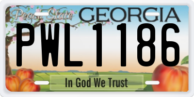 GA license plate PWL1186