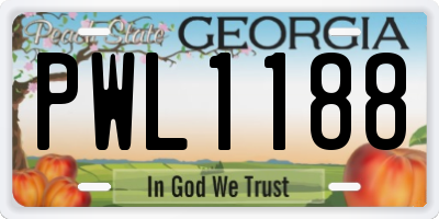 GA license plate PWL1188