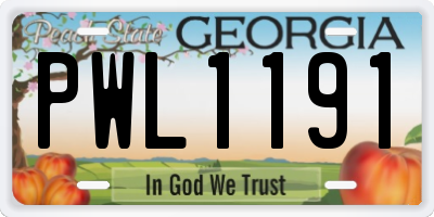 GA license plate PWL1191