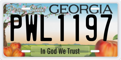 GA license plate PWL1197