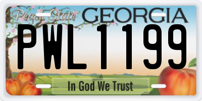 GA license plate PWL1199