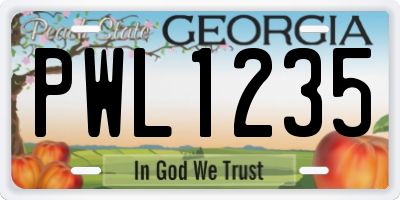 GA license plate PWL1235