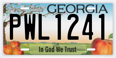 GA license plate PWL1241