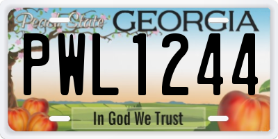 GA license plate PWL1244