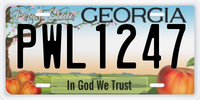 GA license plate PWL1247
