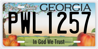 GA license plate PWL1257