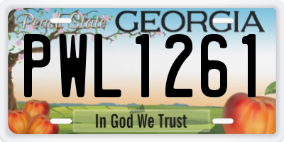 GA license plate PWL1261