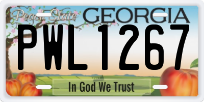 GA license plate PWL1267