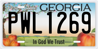 GA license plate PWL1269