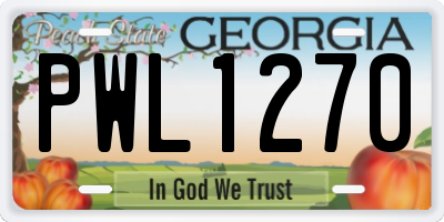 GA license plate PWL1270