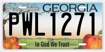 GA license plate PWL1271