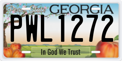 GA license plate PWL1272