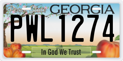 GA license plate PWL1274