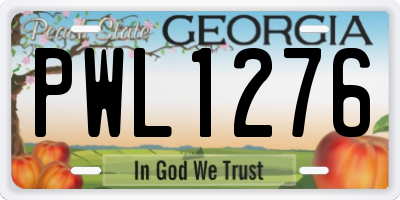 GA license plate PWL1276