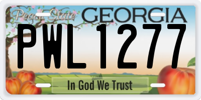 GA license plate PWL1277