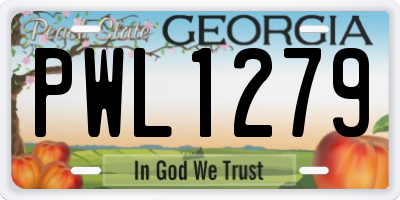 GA license plate PWL1279