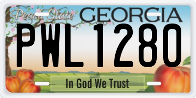 GA license plate PWL1280